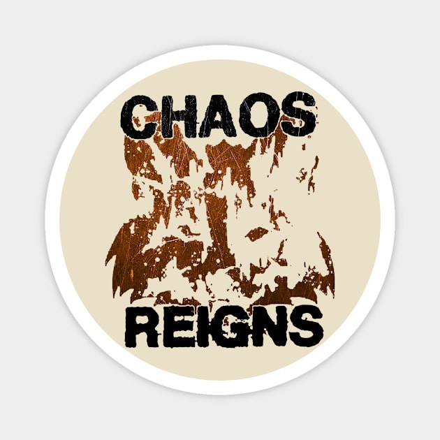 chaos reigns vintage Magnet by red glitch line 